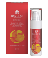 BasicLab Emulsyjne serum z 0,3% czystego retinolu, 3% witaminą C i koenzymem Q10 Odnowa i stymulacja 30ml