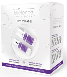 Bielenda Professional SupremeLab Microbiome Pro Care Zestaw kosmetyków do pielęgnacji twarzy Mikrobiotyczny krem 50ml + Mikrobiotyczne serum 30ml