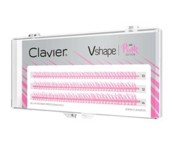 Clavier V-SHAPE Colour Edition Kolorowe Kępki rzęs MIX 10.12.14 PINK