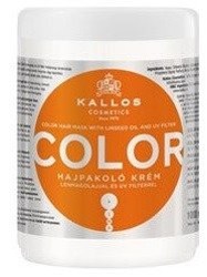 Kallos Color  Hair Mask - Maska do włosów farbowanych z olejem ziarna lnu i filtrem UV, 1000 ml