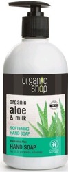 Organic Shop Mydło do rąk zmiękczające z aloesem 500ml