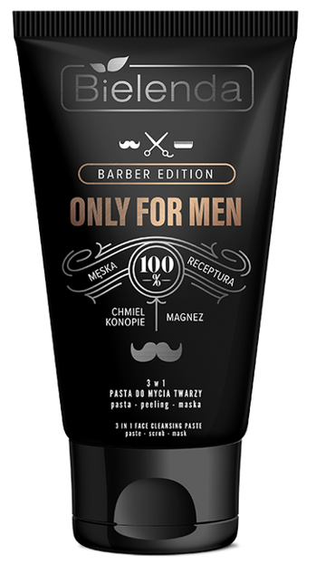 Bielenda Only For Men Barber Edition 3w1 pasta-peeling-maska 150g