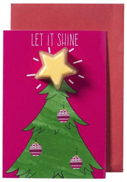 Bomb Cosmetics Kartka świąteczna z gwiazdką musującą do kąpieli Let It Shine