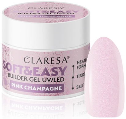 CLARESA Builder Gel UV/LED SOFT&EASY Żel budujący Pink Champagne 45g