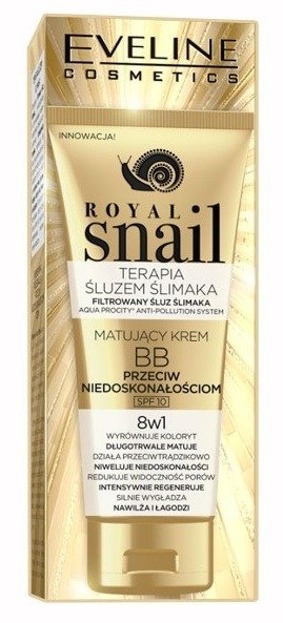 Eveline Cosmetics Royal Snail Matujący krem BB przeciw niedoskonałościom 8w1 30ml
