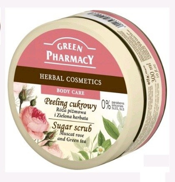 Green Pharmacy Peeling Do Ciała Róża Zielona Herbata 300ml