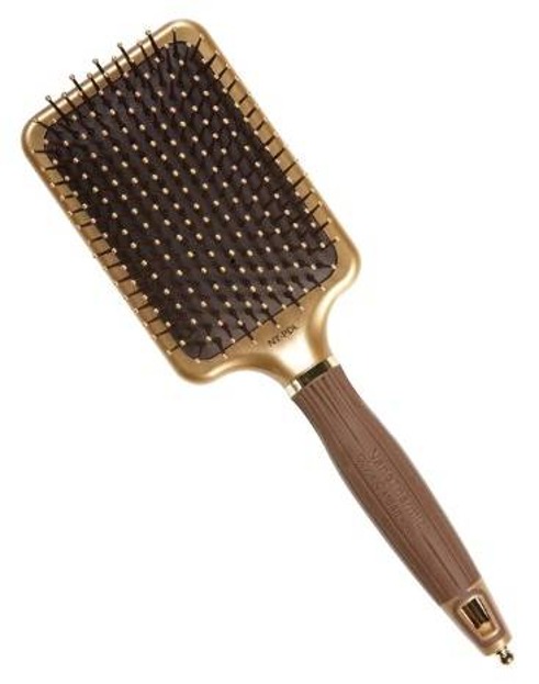 Olivia Garden Szczotka do włosów Nanothermic NT-PDL Paddle gold/brown