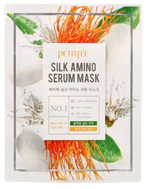 PETITFEE Silk Amino Serum Mask odżywcza maseczka z jedwabiem 25g 
