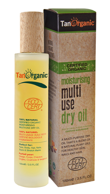 TAN ORGANIC Moisturising Multi Use Dry Oil Nawilżający, suchy olejek do twarzy i ciała 100ml