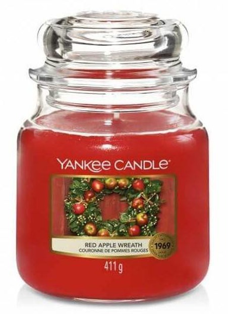 Yankee Candle Świeca zapachowa Słoik średni Red Apple Wreath 411g